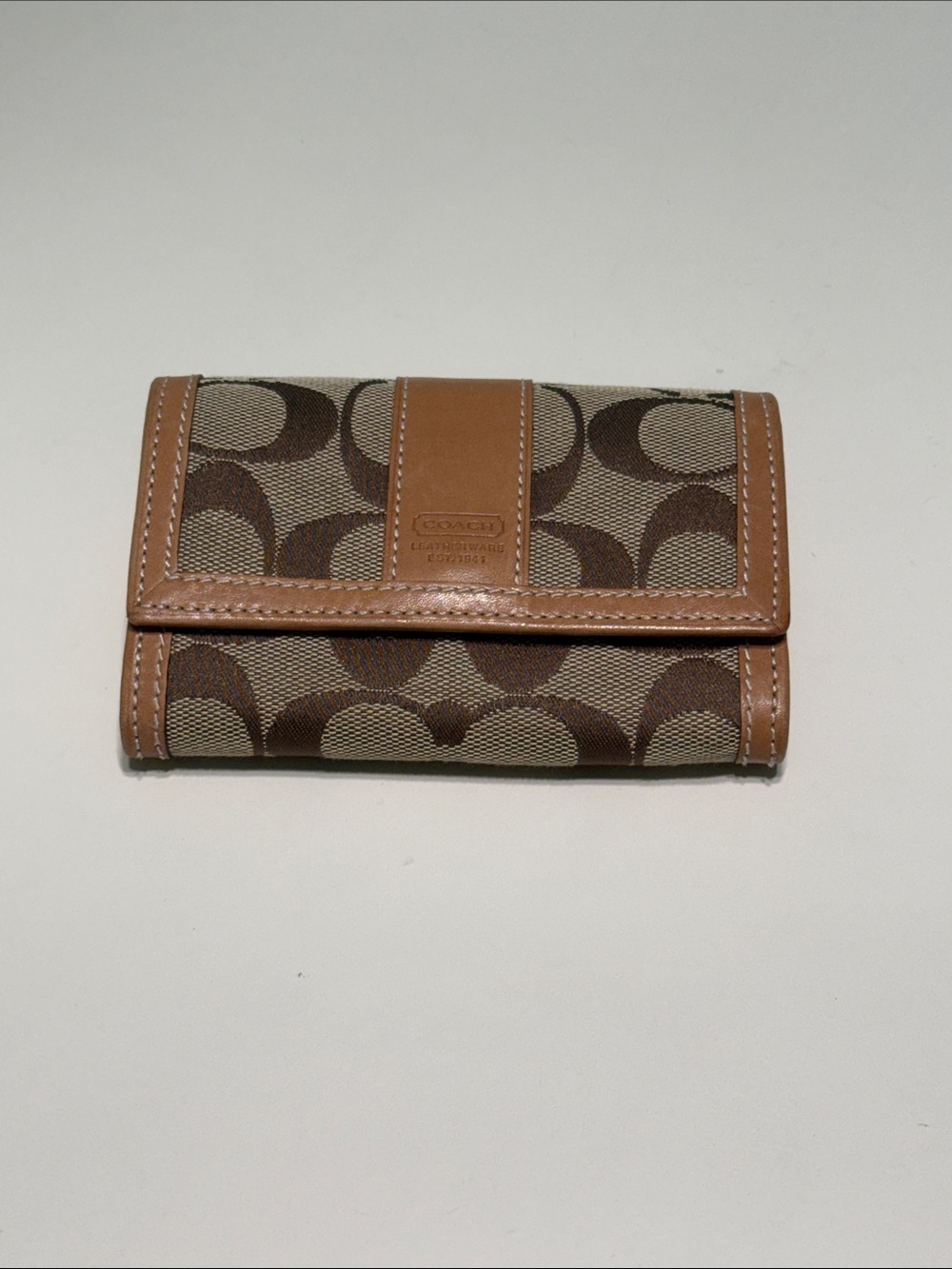 Coach Brown/Tan Signature Canvas Bifold Wallet